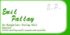 emil pallay business card